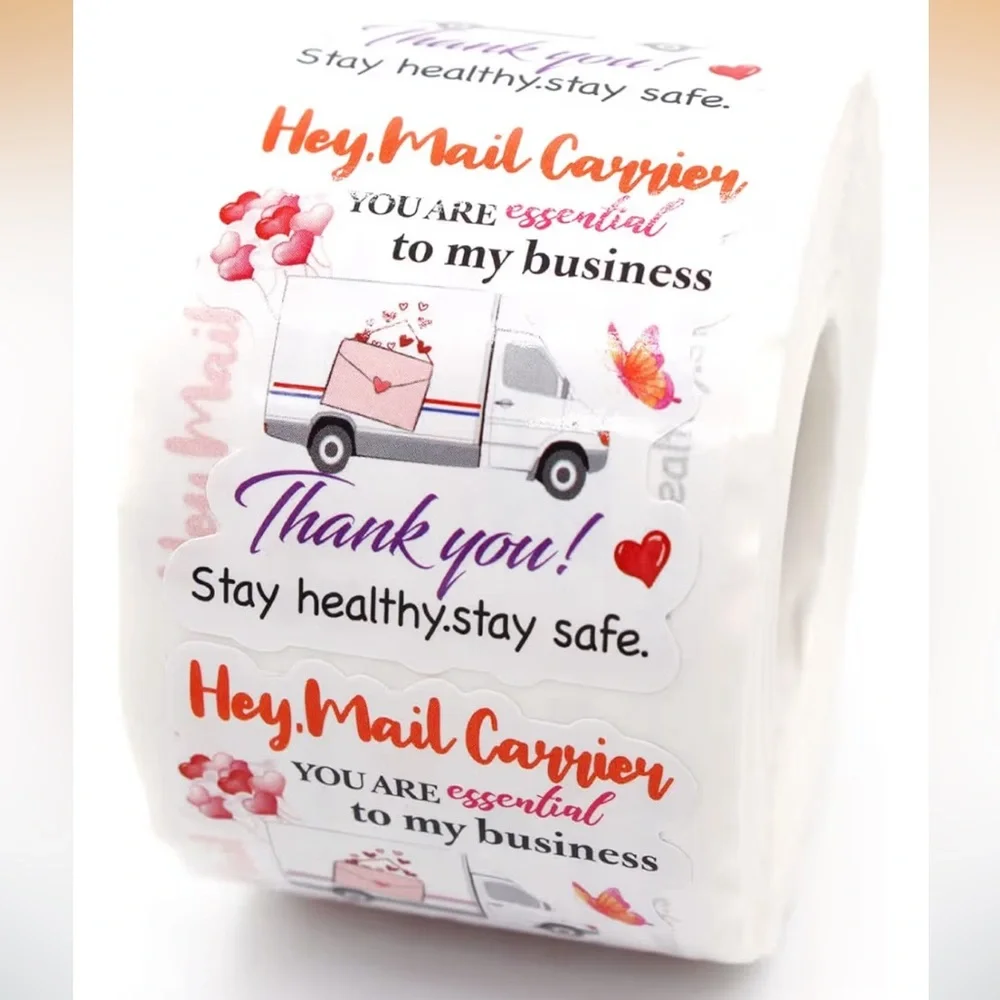 100 1.5” Large Mail Carrier Thank You Stickers!!
